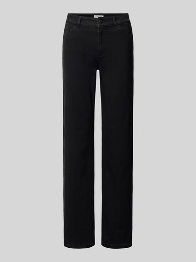 Produktfoto, Straight Fit Jeans mit Wpuszczane kieszenie von Christian Berg Woman, czarna mieszanka bawełny z dodatkiem wiskozy, szerokość w rozmiarze 36/32: 38 cm, długość wewnętrzna nogawki: 79 cm