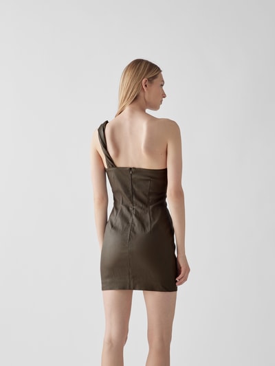 The Mannei Minikleid aus Leder Taupe 5