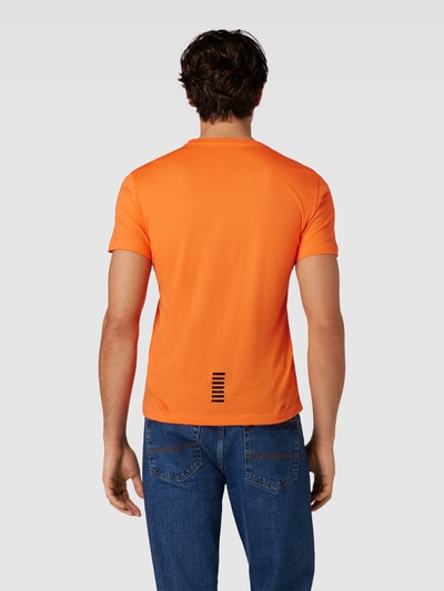 EA7 Emporio Armani T-shirt z detalem z logo Pomarańczowy 5