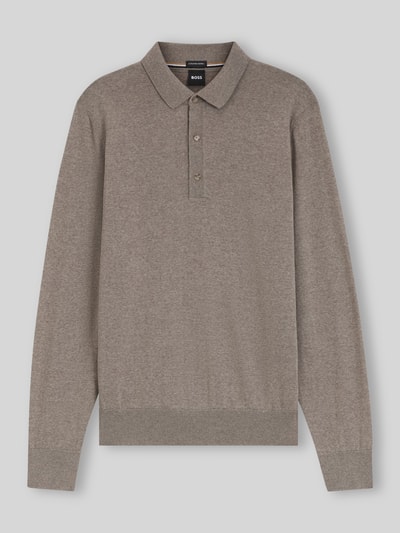 BOSS Regular Fit Poloshirt aus reiner Wolle Modell 'Lancione' Beige 2