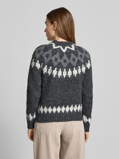 Christian Berg Woman Strickpullover mit gerippten Abschlüssen Anthrazit Melange 5