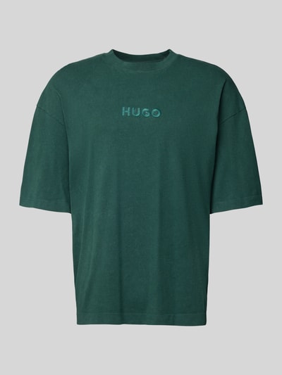 HUGO Oversized T-shirt van puur katoen, model 'DELW' Donkergroen - 2