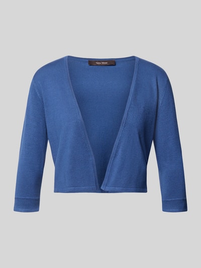 Produktfoto, Bolero aus Viskose-Mix mit 3/4-Arm von Vera Mont, Damen, Regular-Fit, offene Front, Rückenlänge 41 cm, Farbe Blau, glatte Textur