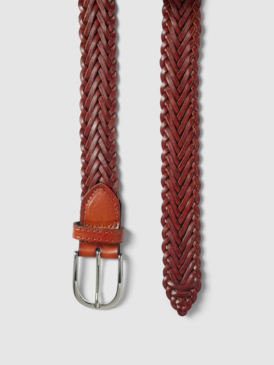 Weinmann Leren riem in gevlochten look Cognac - 3