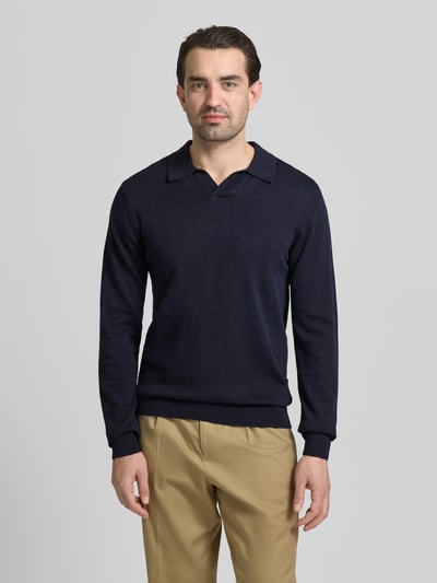 Casual Friday Regular Fit Longsleeve aus Lyocell-Mix Modell 'Bells' Marine 4