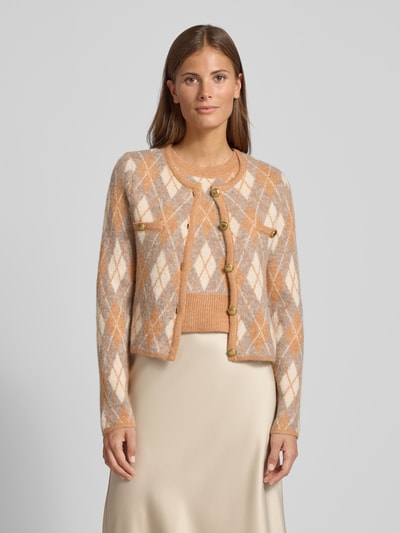 SUNCOO PARIS Strickjacke mit Rundhalsausschnitt Modell 'GUILAIN' Camel 4