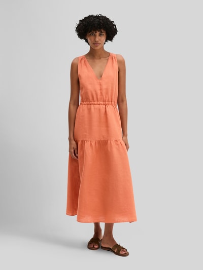 Marc O'Polo Relaxed Fit Freizeitkleid aus reinem Leinen Orange 4