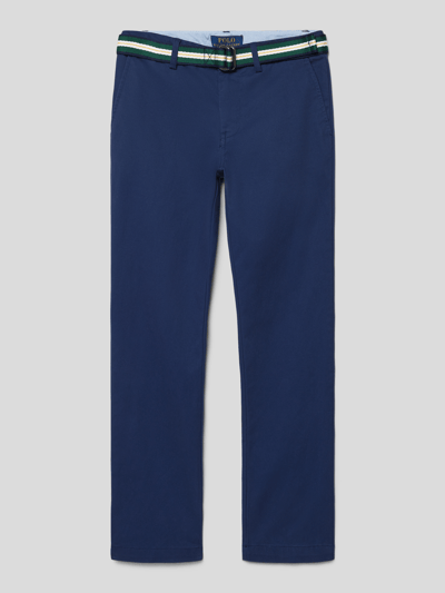 Polo Ralph Lauren Teens Skinny fit broek met contrasterende riem Marineblauw - 1