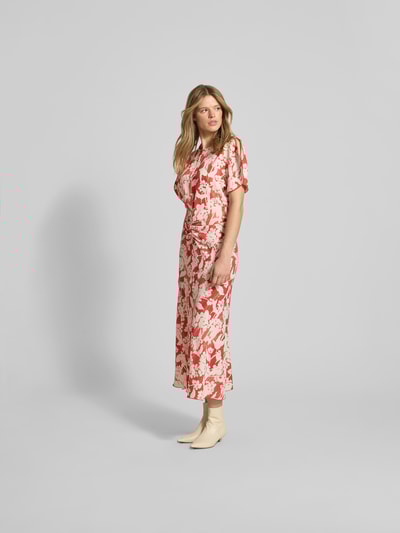 Victoria Beckham Midikleid mit Rundhalsausschnitt Rot 1