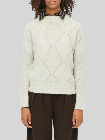 s.Oliver BLACK LABEL Pullover mit leichtem Stehkragen Hellgrau 3