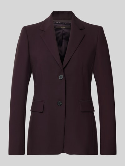 Produktfoto, Slim Fit Blazer mit Viskose-Anteil von windsor in dunklem Violett, glatte Textur, Reverskragen, Pattentaschen, Knopfleiste