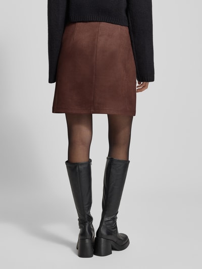 FREE/QUENT Minirock in Leder-Optik Modell 'Lexi' Dunkelbraun 5