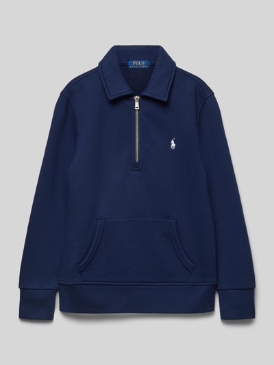 Polo Ralph Lauren Teens Sweatshirt met platte kraag en ritssluiting Marineblauw - 1