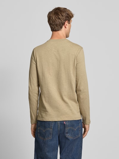 Blend Bluzka z długim rękawem i krótką listwą guzikową model ‘BRAT’ Beżowy 5