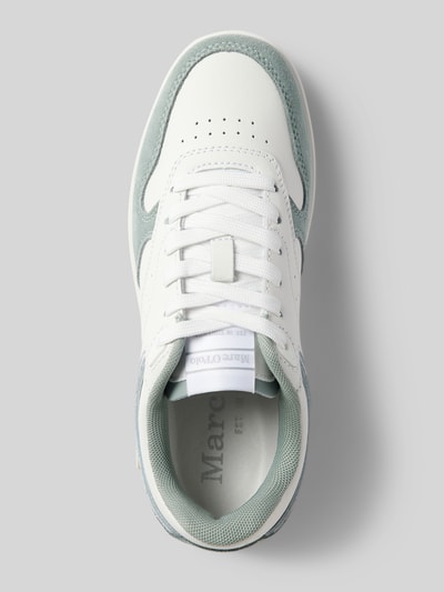 Marc O'Polo Lage sneakers met details van wildleer Lindegroen - 3