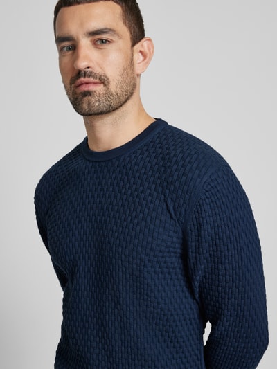 CK Calvin Klein Strickpullover mit Strukturmuster Blau 3