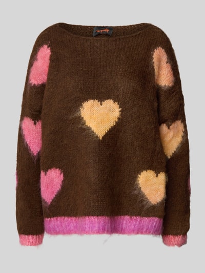 miss goodlife Oversized Strickpullover mit U-Boot-Ausschnitt Schoko 2