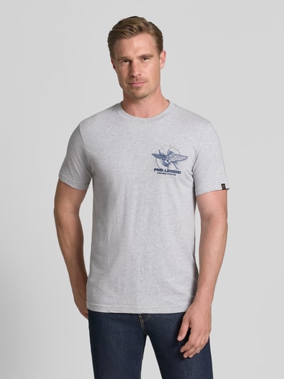PME Legend T-Shirt mit Label-Print und Rundhalsausschnitt Hellgrau 4