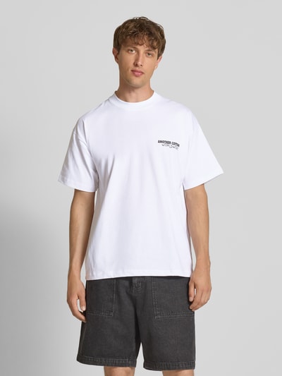 ANOTHER COTTON LAB Oversized T-Shirt mit Label-Print Modell 'Getaway' Weiss 5