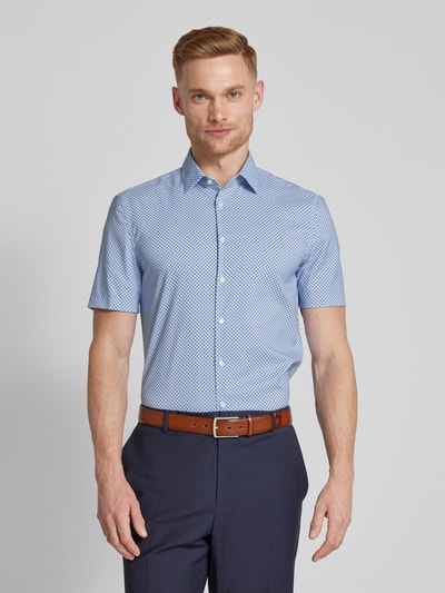 Jake*s Slim Fit Business-Hemd mit Allover-Muster Bleu 4