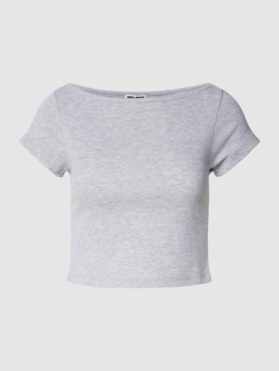 Review Basic Cropped T-shirt Mittelgrau Melange 2