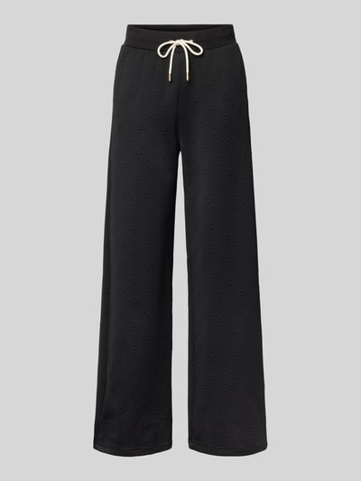 Guess Activewear Wide Leg Sweathose mit Strukturmuster Modell 'PEONY' Black 2
