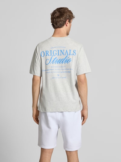 JACK & JONES t-shirt met statementprint model 'NORREBRO' Lichtgrijs gemêleerd - 5