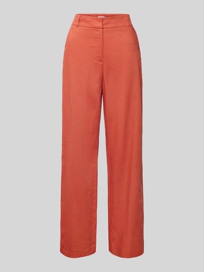 Jake*s Collection Straight leg stoffen broek met steekzakken Roestrood - 2