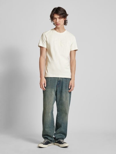 Calvin Klein Jeans T-Shirt mit Rundhalsausschnitt Offwhite 1