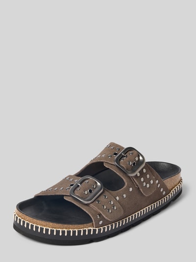 Verbenas Sandalen met doornsluiting, model 'GALATEA' Grafiet - 1