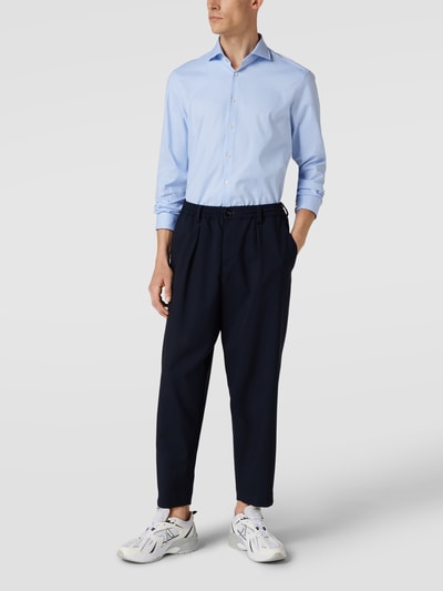 Jake*s Modern Fit Regular Fit Business-Hemd mit Allover-Muster Bleu 1