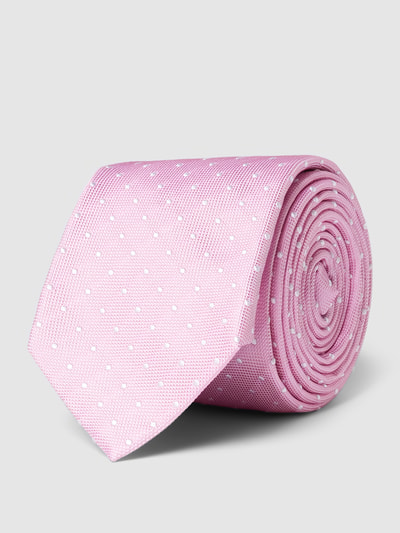 Tommy Hilfiger Krawat jedwabny z drobnym wzorem na całej powierzchni Różowy 1