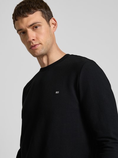 Christian Berg Men Longsleeve mit Label-Stitching Black 3