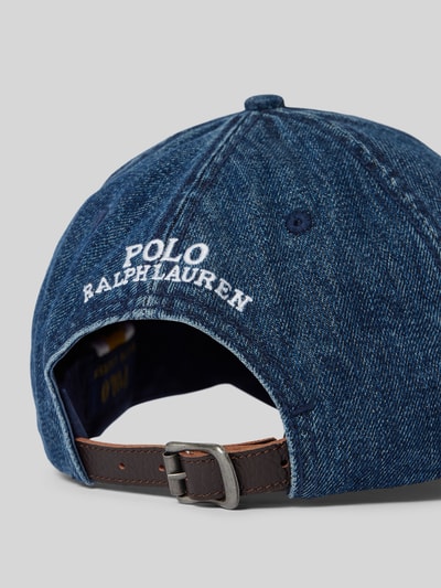 Polo Ralph Lauren Czapka z daszkiem z tkaniny stylizowanej na denim Ciemnoniebieski melanż 3