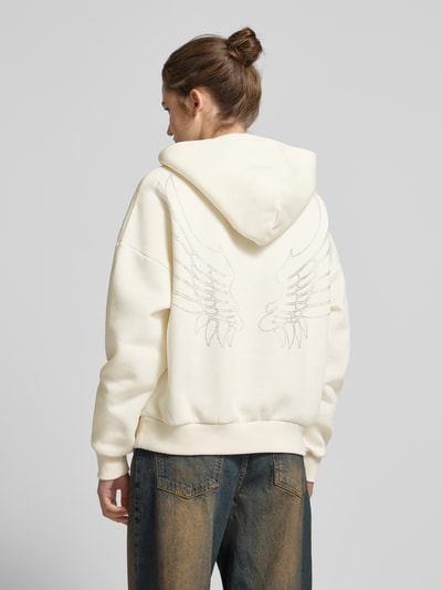 Review Hoodie mit Label-Print Offwhite 5