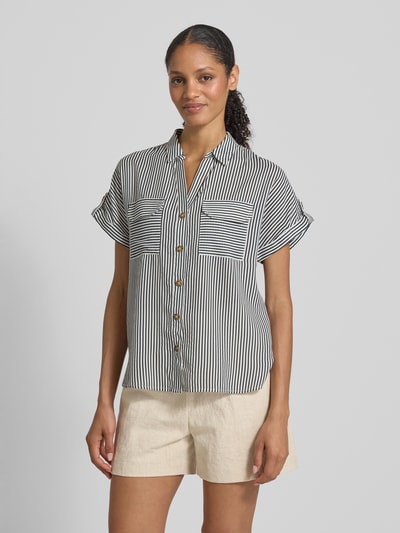 Vero Moda Regular Fit Hemdbluse aus reiner Viskose Modell 'BUMPY' Dunkelgruen 4