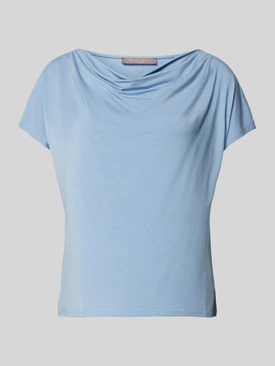 Christian Berg Woman Selection T-Shirt mit Wasserfall-Ausschnitt Hellblau 2