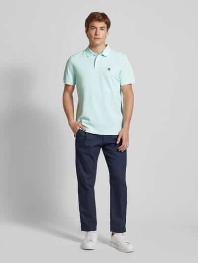 MCNEAL Regular Fit Poloshirt mit Label-Stitching Helltuerkis 1