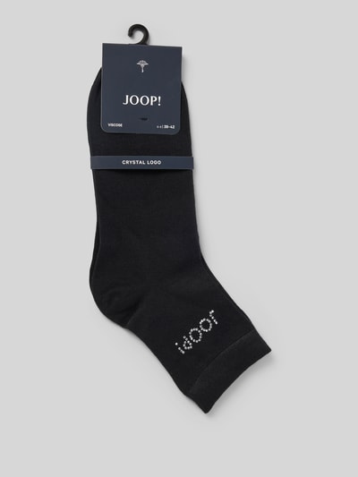 JOOP! Collection Socken mit Label-Strasssteinbesatz Modell 'Glam' Black 3