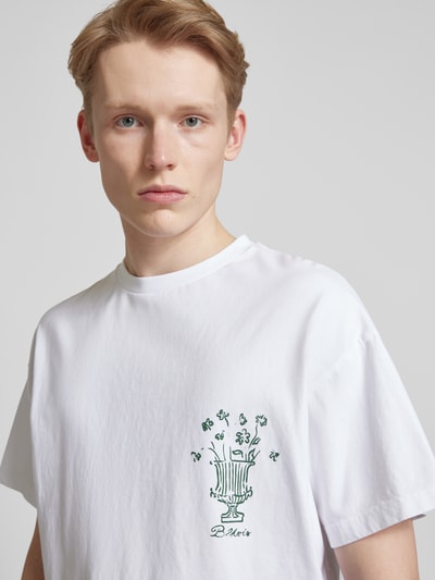 BLKVIS T-Shirt mit Motiv- und Label-Print Modell 'VASO' Weiss 3