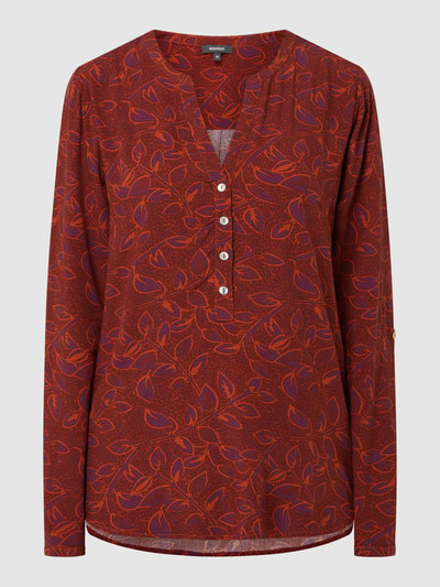 Montego Blouseshirt met all-over motief  Aubergine - 2