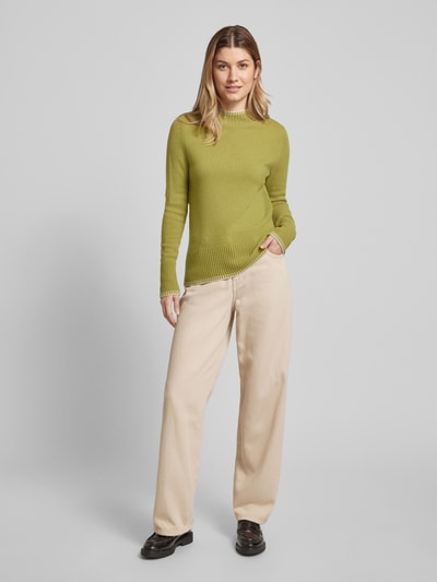 Christian Berg Woman Wollen pullover met opstaande kraag Grasgroen - 1