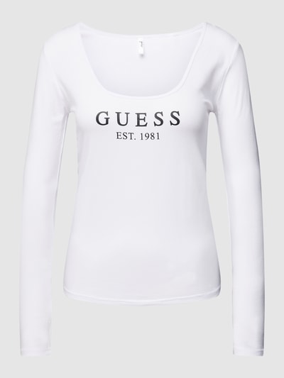 Guess Longsleeve mit U-Ausschnitt Modell 'CARRIE' Weiss 2