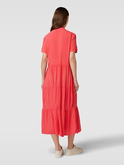 Saint Tropez Midi-jurk met V-hals, model 'Eda' Rood - 5