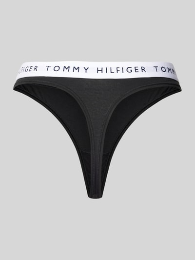 TOMMY HILFIGER String met elastische band met label, model 'TH Heritage' Zwart - 3