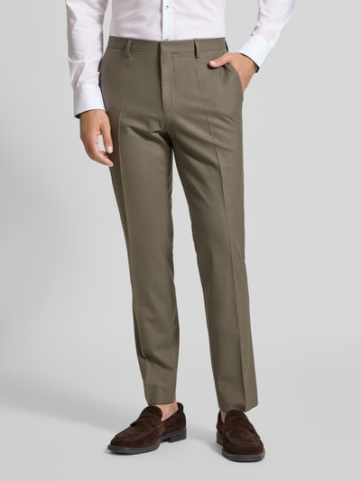HUGO Skinny fit pantalon van wolmix, model 'HESTEN253X' Groen - 4