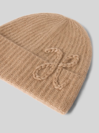 Hemisphere Mütze aus Kaschmir mit Stickdetail Mittelbraun 2