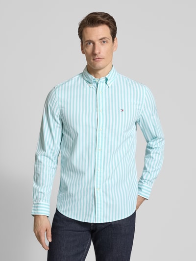Tommy Hilfiger Regular Fit Freizeithemd aus Baumwoll-Popeline Tuerkis 4