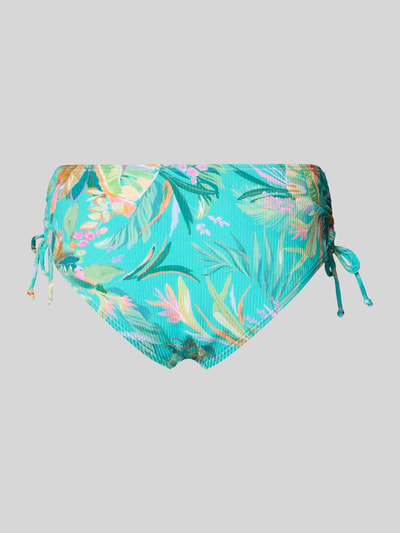 Produktfoto, bikinibroekje met zij-ruches model 'Sandra' van VENICE BEACH, kleurrijke bloemenprint, materiaalmix met stretch, nauwsluitende pasvorm