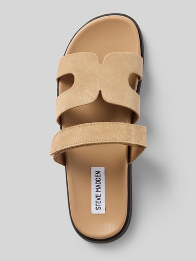 Steve Madden Klapki skórzane z zapięciem na rzep model ‘MISSILE’ Szarobrązowy 3